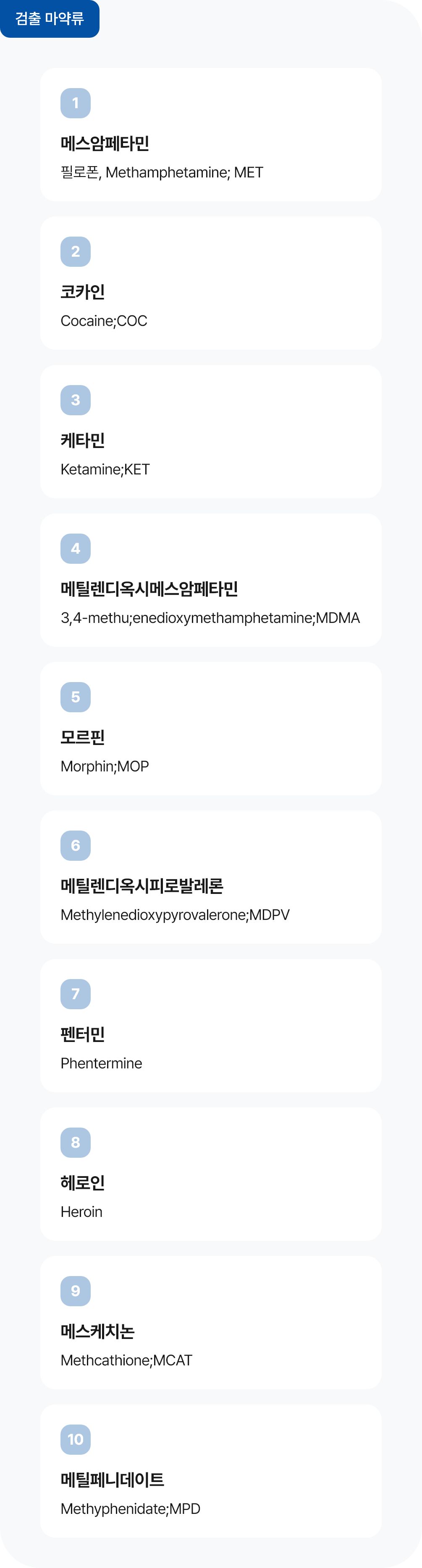 PS10 검출 마약류